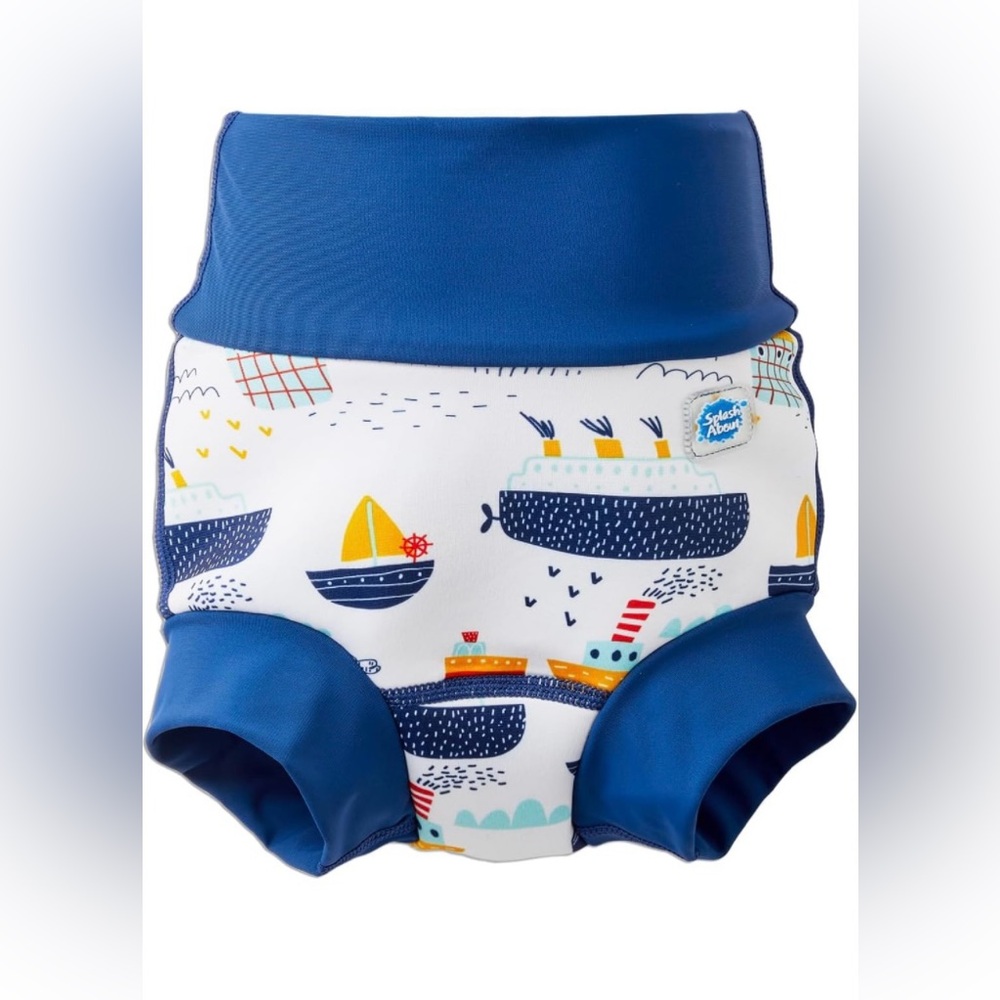 Splash About Happy Nappy Duo Reusable Swim Diaper with Silver Lining, SZ Medium